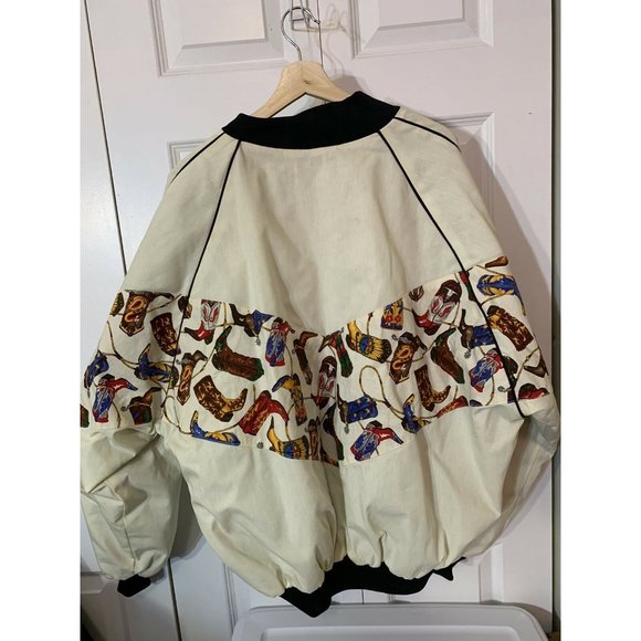 Vintage Bee-Wild Boots Jacket Men’s Sz XL‎ USA Bomber Beige Rare - Picture 8 of 8